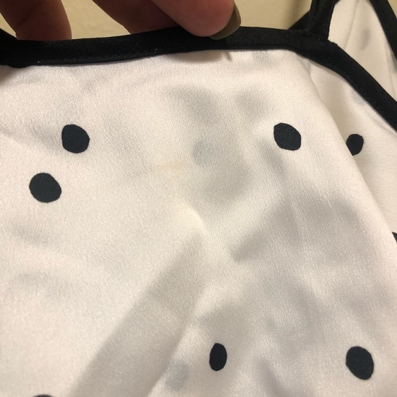 Kate Spade Satin Polka Dot Tiered Ruffle Chemise Tank Top Small - Picture 9 of 9